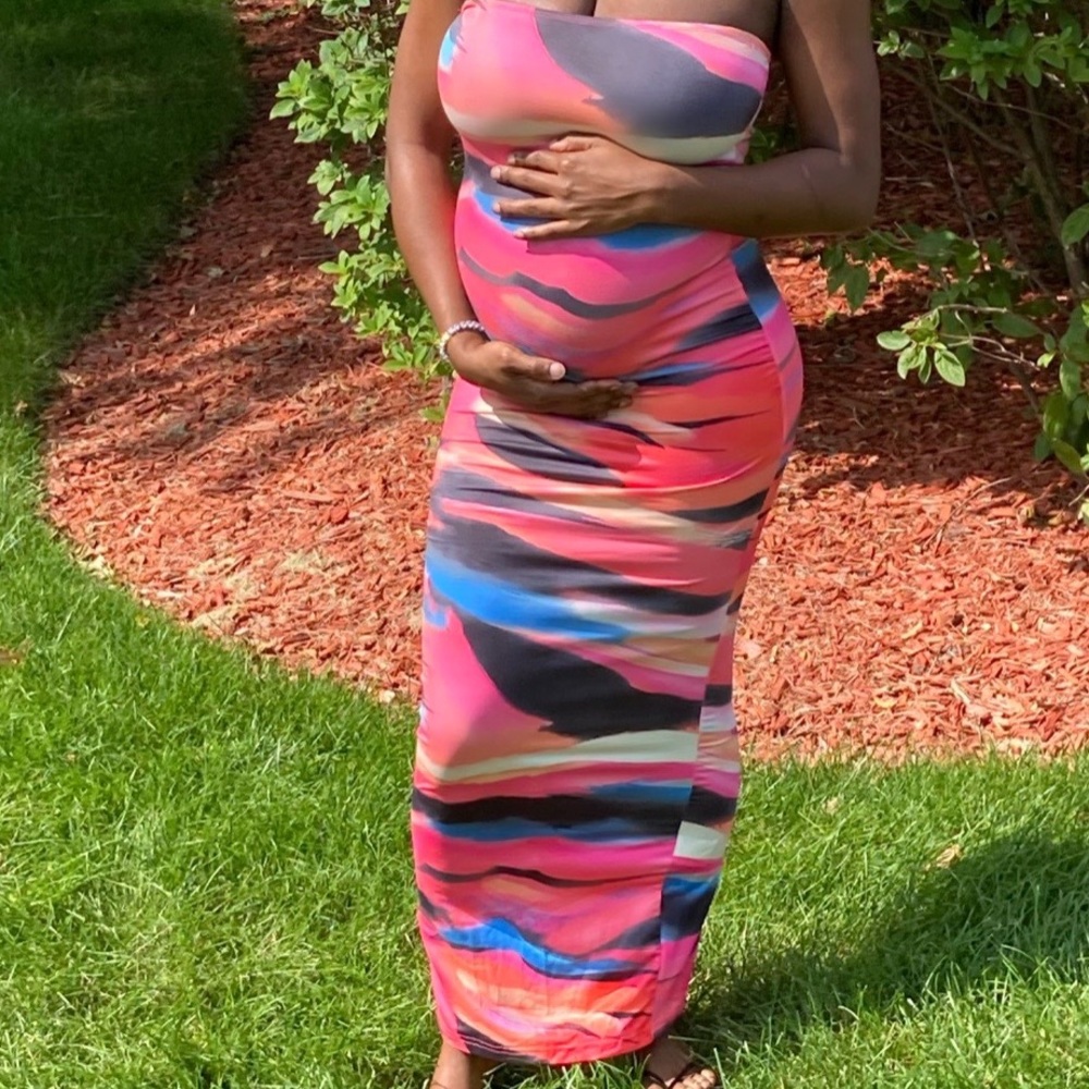 Rainbow Tie Dye Full Length Tube Dress